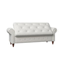 63' Bed Bench Beige Fabric