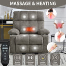 Brown Dual Motor Infinite Position Up to 350 LBS Chenille Power Lift Recliner Chair, Heavy Duty Motion Mechanism with 8-Point Vibration Massage and Lumbar Heating, Dual Cup Holders