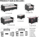 7 Piece Outdoor Furniture Set With 45 Inch Fire Pit