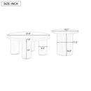 U-Can Modern Coffee Table Set of 2, Round Coffee Table with Cylindrical Leg Design and 1 End Table for Living Room