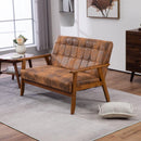Mid-Century Modern Solid Loveseat Sofa Upholstered Microsuede Fabric Loveseat, 2-Seat Upholstered Loveseat Sofa Modern Couch