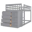 Bunk Bed With 4 Drawers And 3 Shelves