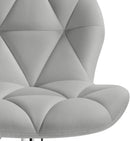 Grey PU Leather Bar Stools Set Of 2 Adjustable Height