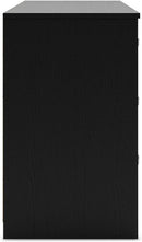 Black Contemporary Six Drawer Dresser Ball Bearing Slides
