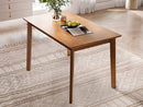 Mid-century Modern 47 inch Dining Table, Space-Saving Dinette for Home, Kitchen, Apartment, Rubberwood Legs