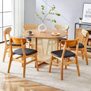 Table and chair set, ancient style solid wood dining table, imitation rattan table legs, beautiful simple solid wood dining chairation