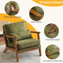 Green Luxury Upholstered Armchair With Lumbar Pillow