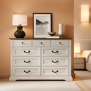Beige Solid Wood Dresser Featuring Ample Compartments