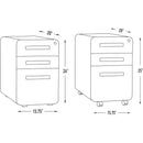 White Filing Cabinet With Lock And Wheels For Office