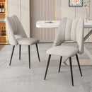 4-Chair Set Combination, Modern and Simple, With High Resilience Filling, Metal Legs, Adjustable Feet, Suitable For Kitchens and Dining Rooms,(Beige)
