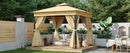 TREXM 10x10 Outdoor Gazebo Tent with Double Roofs, Patio Gazebo with Mosquito Netting and Privacy Screens, Patio Canopy for Shade and Rain for Backyard, Garden, Lawn and Deck (Beige)