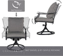 7 Piece Patio Dining Set For 6 With Swivel Chairs And Olefin Cushions