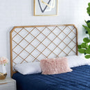 Queen Antique Gold Stitch Headboard for Stylish Bedrooms