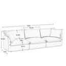 Slipcovered Sofa Couch, Modern 3 Seater Sofa with Suppleness Armrests, Chenille Fleece Deep Seat Sofa with Soft Multiple Big Pillows, Comfy Couch for Living Room, Apartment,Chenille Fabric, Black