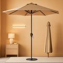 10 Foot Outdoor Steel Polyester Patio Umbrella Tan With Crank Tilt And Table Compatible