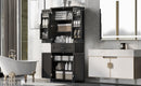 Bathroom Storage Cabinet with Doors and Drawer, Multiple Storage Space, Adjustable Shelf, Black (Old Sku:WF308204AAB)
