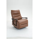 Swivel Rocker Recliner Power Glider Chair with Solid Wood Armrests - Extra Wide Reclining Sofa Chair Upholstered Faux Leather Living Room Single Sofa 350 lbs
