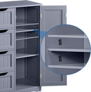 Gray Freestanding Bathroom Floor Cabinet With 4 Drawers