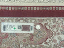 Turkish Silk Rug 3x5, Hunting Design, Dark Red & Ivory, Bamboo Silk, New