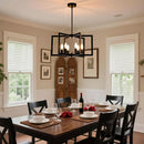 Black 6 Light Adjustable Pendant Chandelier For Dining Room
