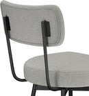 Giselle Swivel Bar Stools Set 2 29 Inch Upholstered Light Grey
