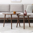 Center Table Low Table 100% Solid Oak Wood Top Plate Desk Pebble Shaped Natural Wooden Coffee Table - Walnut