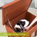 Cat House Waterproof Feral Kitty Shelter Outdoor Indoor Rabbit Hutch for Bunnies,Cats,Dogs and Other Small Animals,Asphalt Roof