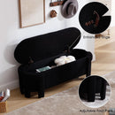 FiftyInch Sherpa Black Upholstered Storage Bench Ottoman