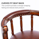 Swivel Cow Top Wooden Bar Stool, 360 Degree Swivel Bar Height Chair With Backs For Home Kitchen Counter