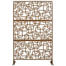 Outdoor & Indoor Privacy Screen Metal Privacy Screen 76' H×48' W, Freestanding Decorative Privacy Screen for Deck Balcony Patio, Privacy Fence Panels for Outside Lawn Garden PS114 BROWN