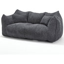 Soft beanbag chair with high resilience foam core for two people. The comfortable square recliner sofa is ideal for family members and friends engaged in games, reading, watching TV
