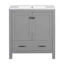 Bathroom Vanity With Single Sink, Combo Cabinet Undermount Sink, Bathroom Storage Cabinet With Two Doors And A Drawer, Soft Closing, Multifunctional Storage, Solid Wood Frame