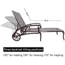 Aluminium Cast lounge chair 2pcs brown