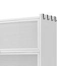 73'' Tall Kitchen Pantry Cabinet , 6 Level Flip Door with Pegboard Metal Pantry Storage Cabinet, Anti-Tip Design Hutch for Kitchen, Dining Room, Living Room (White)