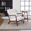 Mid-Century Modern Accent Chair, Arm Chair Living Room Chairs with Pillow Upholstered Reading Chair with Solid Wood Frame & Living Room Bedroom Balcony (beige)