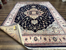 Karastan Rug 8x11 Navy Serapi, Kara Shah Rug, Navy Blue, Vintage Karastan Area Rug Wool Pile Karastan Rug
