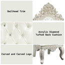 Adara - Arm Chair (Set of 2) - Pearl White Synthetic Leather & Antique White