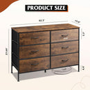 Rustic Brown 6 Drawer Dresser TV Stand For Bedroom