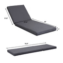LOUNGE CHAISE SET,SPACE AVAILABLE ON ONE SIDE, ACACIA WOOD WITH WATER-RESISTANT LOUNGE CUSHIONS (Dark Grey/ & 4 INCH THICK) - MATCHING CREAM VERSION AVAILABLE