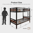 Rustic Brown Twin Over Twin Bunk Bed With Under Bed Storage