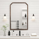 24 X 36 Solid Wood Bathroom Mirror Rustic Brown Frame For Living Room Bedroom Vanity