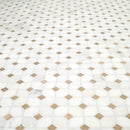 Bianco Dolomite Crema Dotty 12.88" x 12.88" Polished Marble Mesh-Mounted Mosaic Tile Pattern-MSI Collection