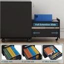 Mobile 3 Drawer Filing Cabinet With Lock Black Rolling