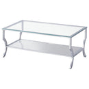 Saide 2-piece Glass Top Coffee and End Table Set Chrome