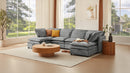U_Style Double-Layer Cushion Modern Large U-Shaped Modular Sofa, Freely Combinable 6-Seater with Storage Function, Convertible to Sofa Bed, Perfect for Living Rooms, Offices, and Apartments