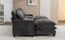 Modern Chenille Upholstered Sectional Sofa with Ottomans, USB Ports, Cup Holders, and Storage in Grey