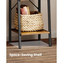 Ladder Shelf Bookcase 5 Tier Rustic Brown Freestanding