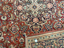 Persian Kashan Rug 4x7, Red, Floral Medallion, Vintage, Wool