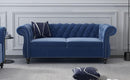 Blue Velvet 2 Piece Living Room Set Sofa Loveseat Chair For Living Room And Office