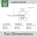 52 Inch Indoor Ceiling Fan With LED Lighting Brushed Nickel